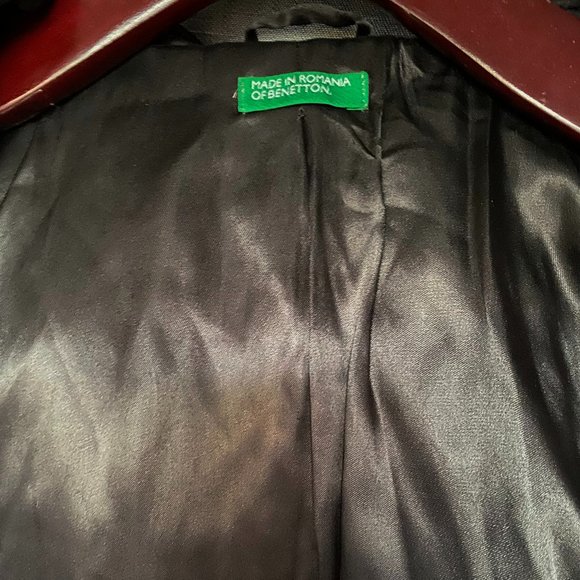 Made in Romania of Benetton Wool Blend Hooded Coat - Picture 9 of 9